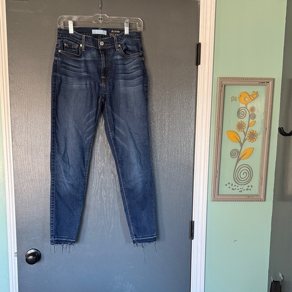 7 For All Mankind Denim - 7 For All Mankind Dark Blue Skinny Jeans
